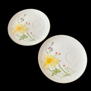 Purple Iris, Yellow Poppy and Wildflowers - 8.25" Snack Plates - Set of 2